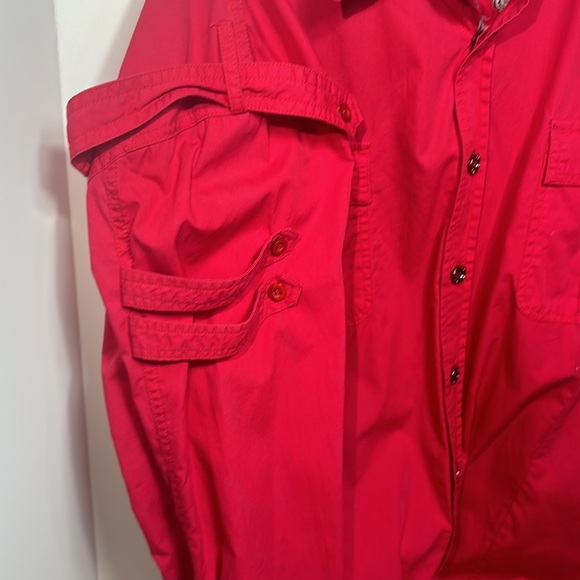 Mens "Empra" Red Embroidered Button Dress Shirt - Revolution 4XL - Picture 10 of 10